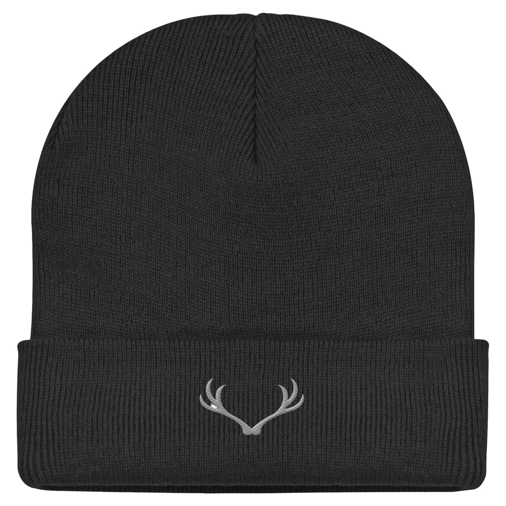 HeimatWald Beanie Geweih in Schwarz – Vorderansicht