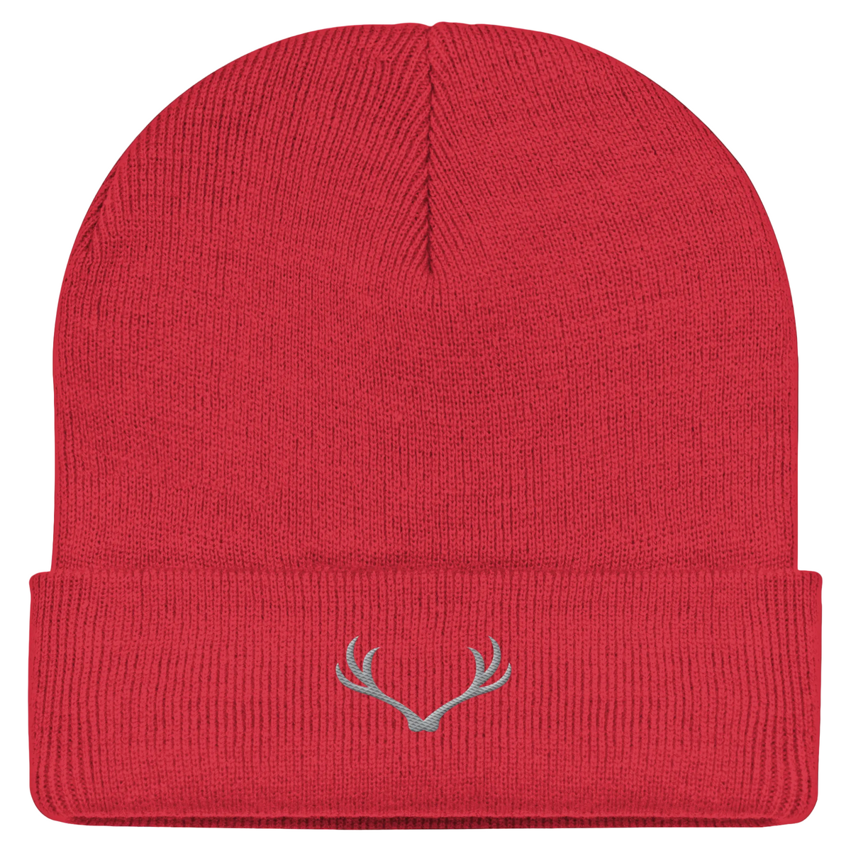 HeimatWald Beanie Geweih in Rot – Vorderansicht