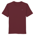 HeimatWald Bio T-Shirt Geweih in Burgund mit Geweih-Logo – Produktansicht