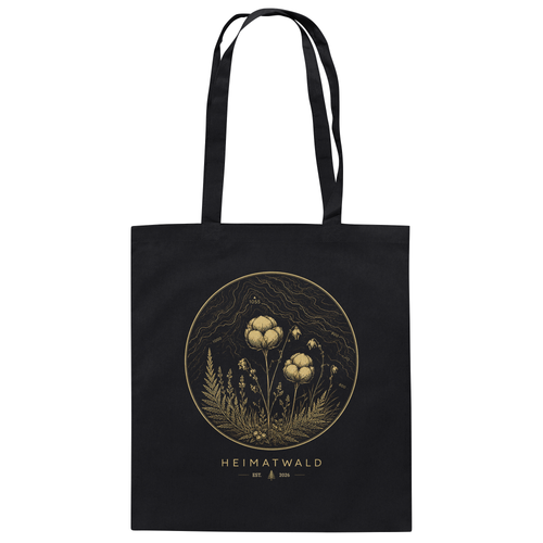 HeimatWald Wollgras Organic Cotton Bag mit Wollgras-Motiv – Produktansicht