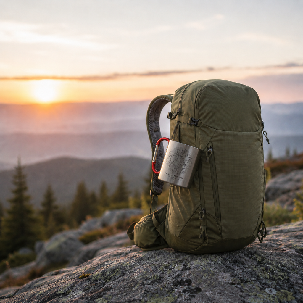 Edelstahl Tasse – 1000 Meter Weg