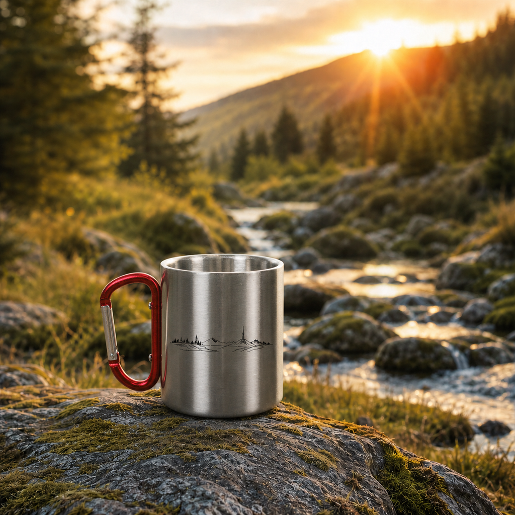 Edelstahl Tasse – Höhenlinie