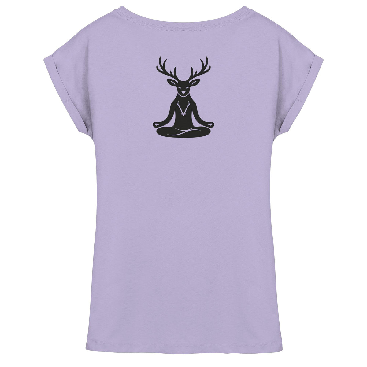 HeimatWald Damen T-Shirt Grüner Hirsch Flow Fit in Lilac, Rückansicht