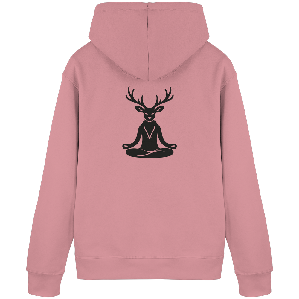 Bio Hoodie – Yoga Hirsch – Canyon Pink Rückseite