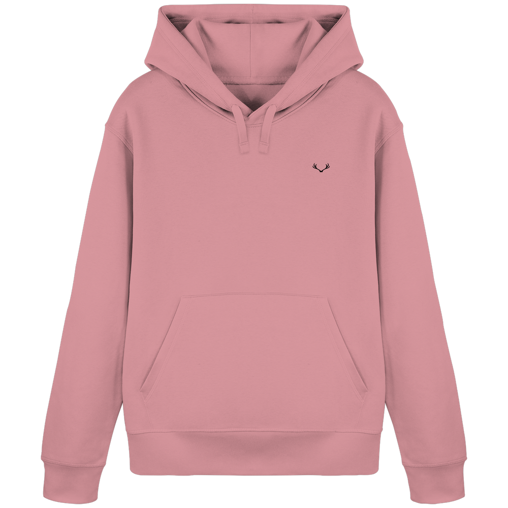 Bio Hoodie – Yoga Hirsch – Canyon Pink Vorderseite