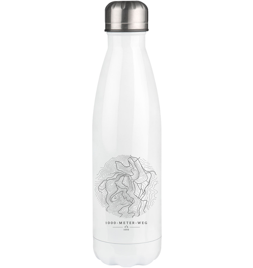 HeimatWald 1000 Meter Weg Thermoflasche 500ml mit 1000-Meter-Weg-Motiv – Produktansicht
