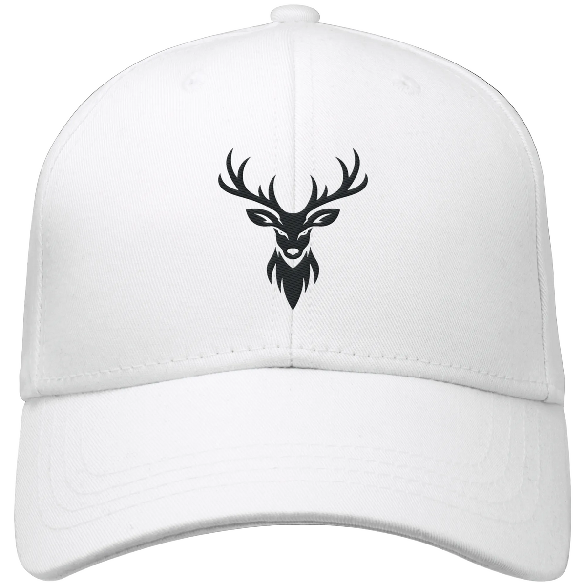 HeimatWald Bio Baseball Cap Hirsch in Weiß – Vorderansicht