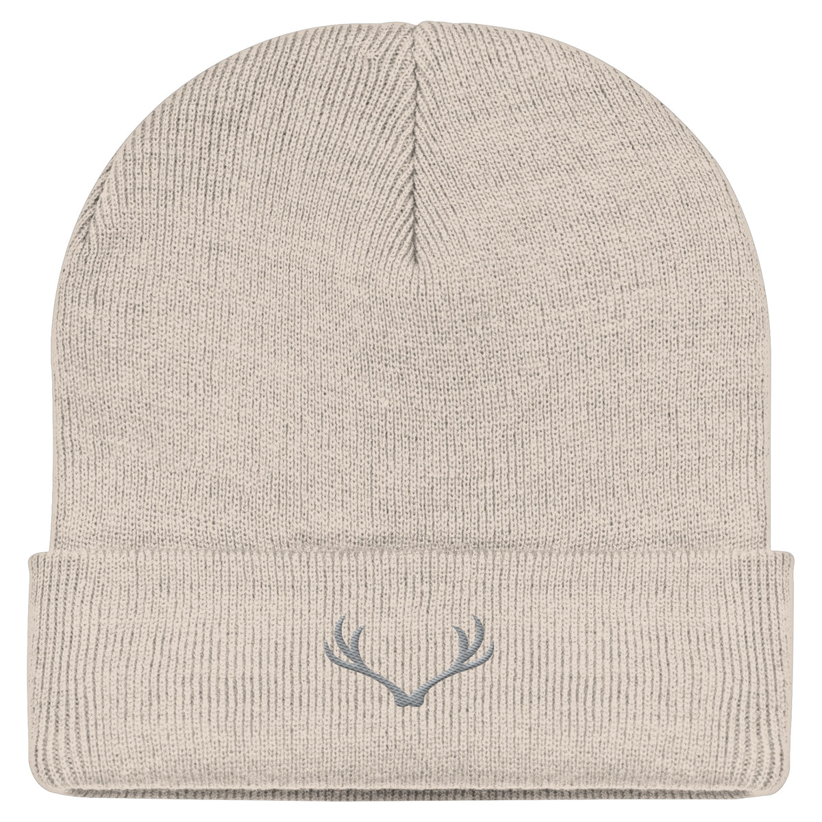 HeimatWald Beanie Geweih in Sand – Vorderansicht