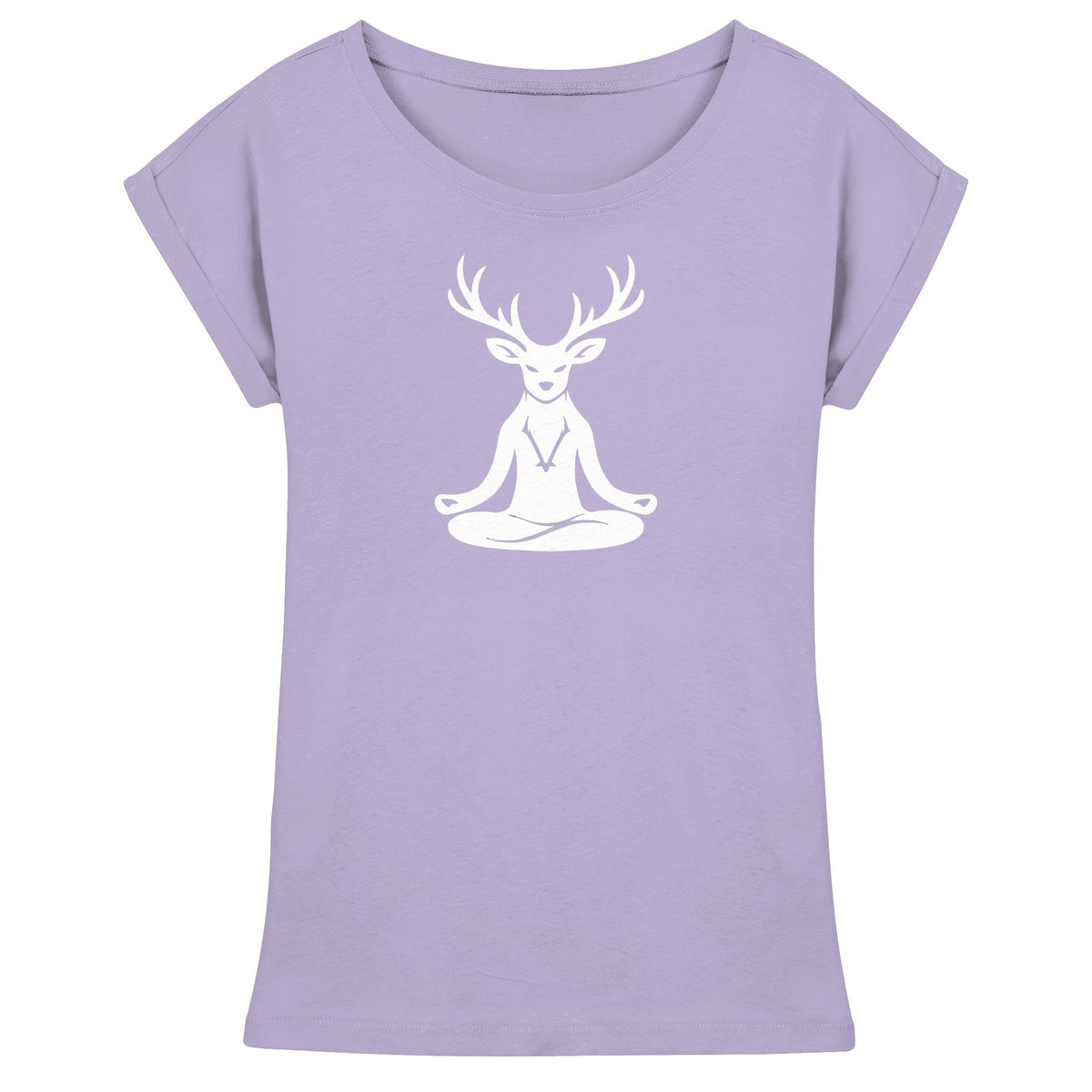HeimatWald Yoga Hirsch damen lilac front 1, weißer Hintergrund