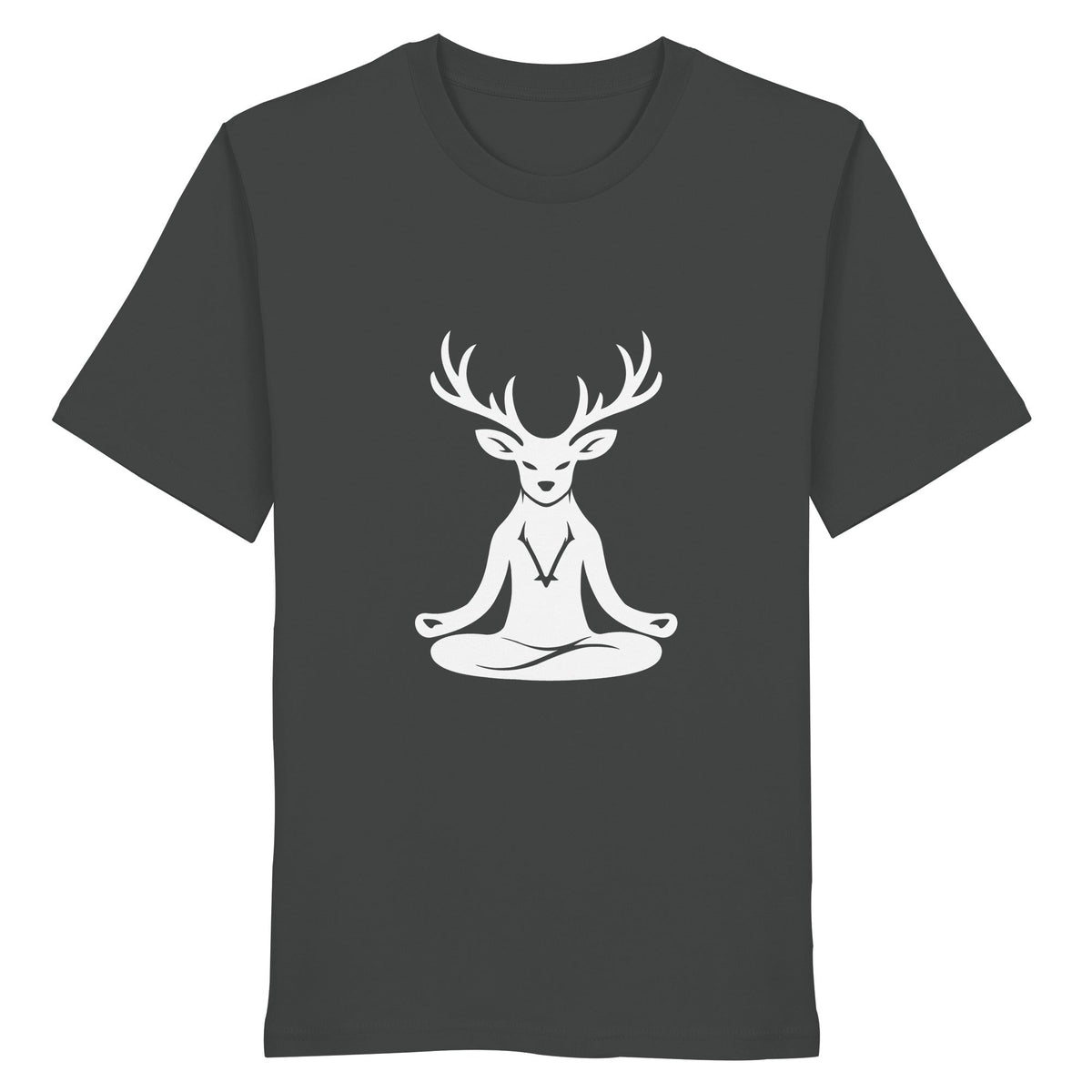 HeimatWald Yoga Hirsch unisex anthracite front 1, weißer Hintergrund