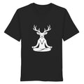 HeimatWald Yoga Hirsch unisex black front 1, weißer Hintergrund