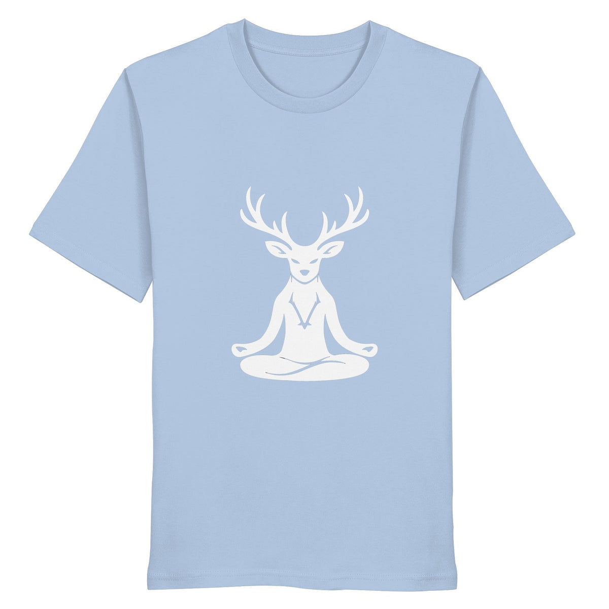 HeimatWald Yoga Hirsch unisex blue soul front 1, weißer Hintergrund