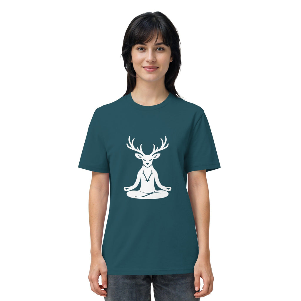 HeimatWald Yoga Hirsch unisex stargazer front 2, weißer Hintergrund