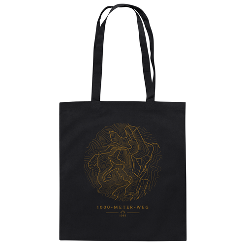 HeimatWald 1000 Meter Weg Organic Cotton Bag mit 1000-Meter-Weg-Motiv – Produktansicht